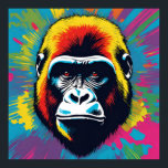 Gorilla Pop Art Cartoon Drawing Poster<br><div class="desc">Digital Computer Animal Art - College Pop Art - Wild Animal Computer Images</div>