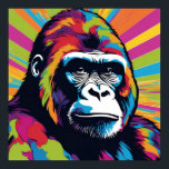 Gorilla Pop Art Cartoon Drawing Poster<br><div class="desc">Digital Computer Animal Art - College Pop Art - Wild Animal Computer Images</div>