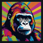 Gorilla Pop Art Cartoon Drawing Poster<br><div class="desc">Digital Computer Animal Art - College Pop Art - Wild Animal Computer Images</div>