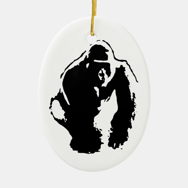 Gorilla Pop Art Ceramic Ornament (Front)