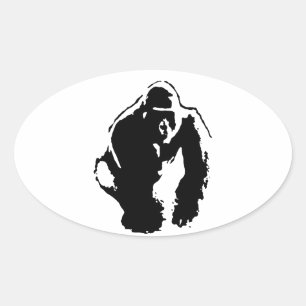 Gorilla Pop Art Oval Sticker