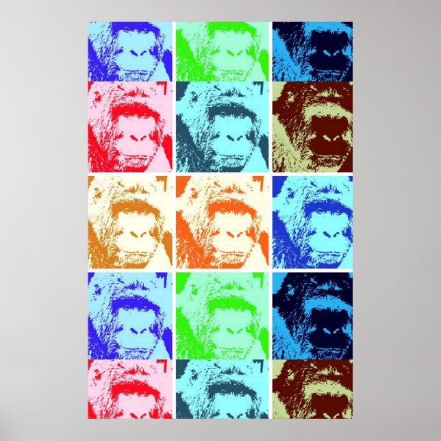 Gorilla Pop Art Poster Print (Front)