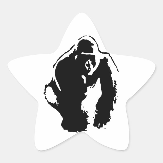 Gorilla Pop Art Star Sticker (Front)