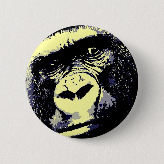 Gorilla Portrait 2 Inch Round Button (Front)