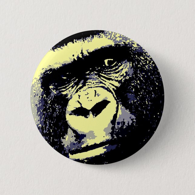 Gorilla Portrait 2 Inch Round Button (Front)