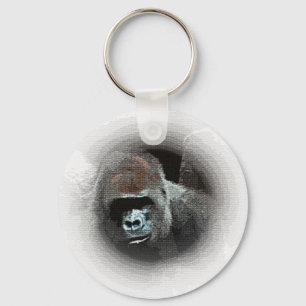 Gorilla Portrait Keychain