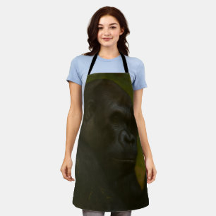 Gorilla Reflection – Thoughtful Wildlife Portrait Apron