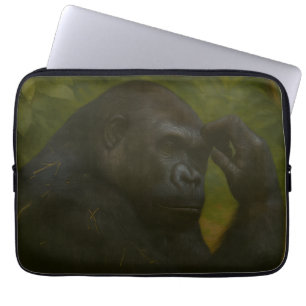 Gorilla Reflection – Thoughtful Wildlife Portrait Laptop Sleeve