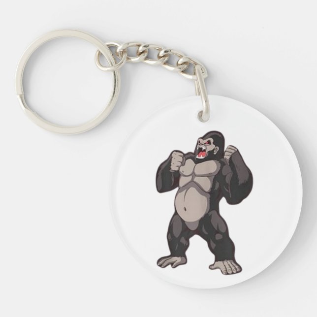 Gorilla Roaring Ape Monkey Keychain (Front)
