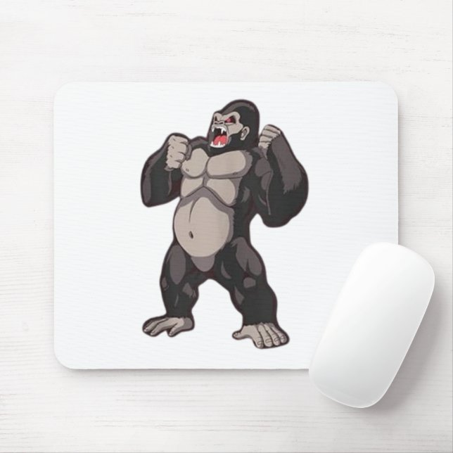 Gorilla Roaring Ape Monkey Mouse Pad (With Mouse)
