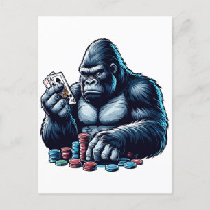gorilla singe jouer aux cartes poker casino
