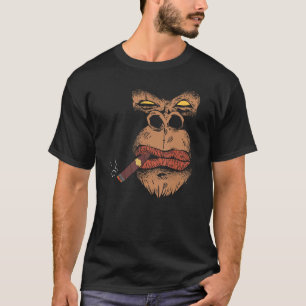 Gorilla Smoking Cigar - Funny Cigar Smoker T-Shirt