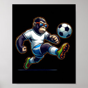 Gorilla Soccer Byll Boys Kids  Poster
