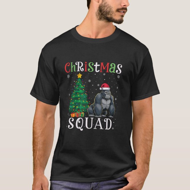 Gorilla Squad Boys Girls Kids Christmas Tree Light T-Shirt (Front)