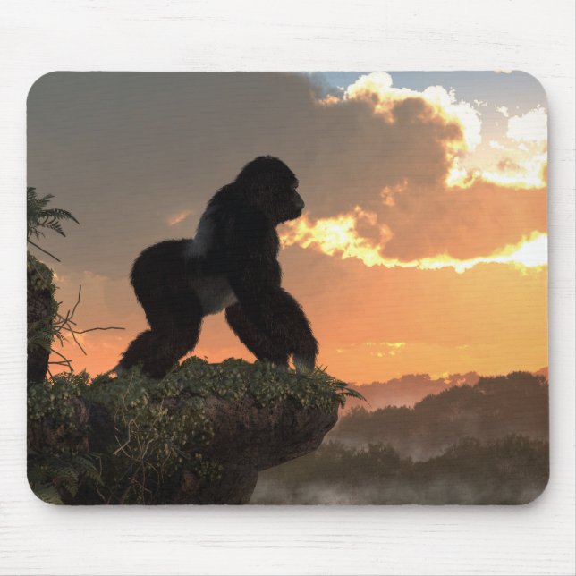 Gorilla Sunset Mouse Pad (Front)