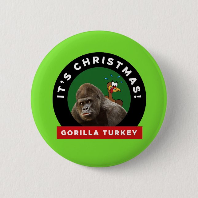 Gorilla Turquie jeu de Noël 6 Cm Round Badge (Devant)
