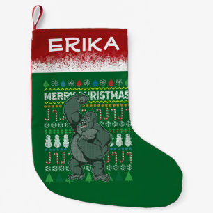 Gorilla Ugly Christmas Sweater Wildlife Series Small Christmas Stocking