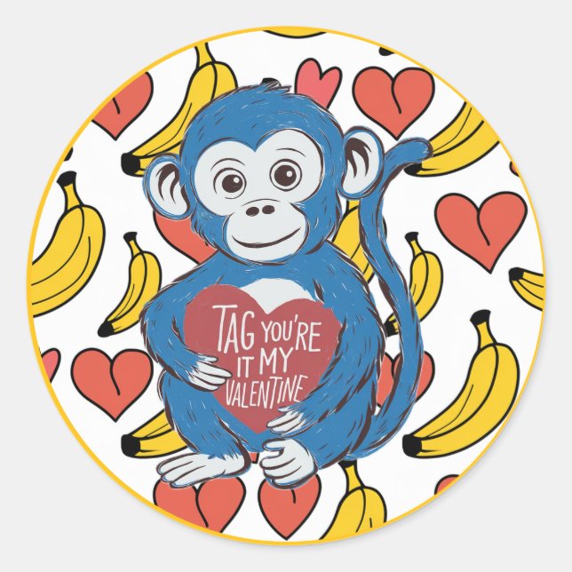 Gorilla Valentines Sticker (Front)