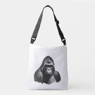 Gorilla Vector Graphic Art Portrait Animal Spirit  Crossbody Bag