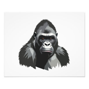 Gorilla Vector Graphic Art Portrait Animal Spirit Photo Print