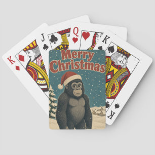 Gorilla Village Snow Animal Christmas Playing Cards