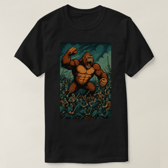Gorilla vs 100mens T-Shirt (Design Front)