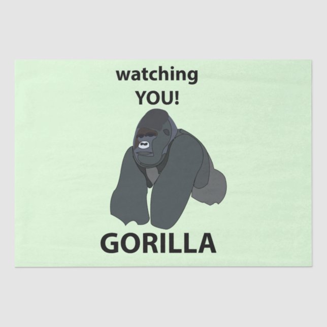 Gorilla Watching You Funny Gorilla Tissue Paper (Front)