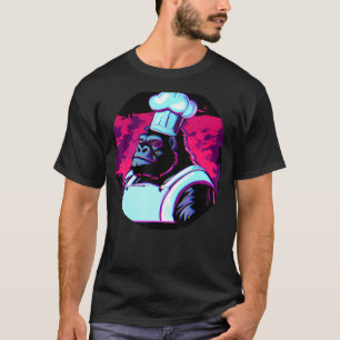 Gorilla Watercolor Cyberpunk Blueprint Vintageclot T-Shirt