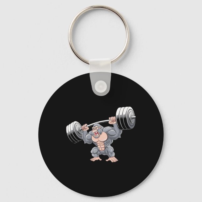 Gorilla Weightlifting Fitness Gym Training Bodybui Keychain (Front)