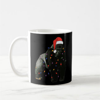 Gorilla With Santa'S Hat Christmas Lights Tshirt F Coffee Mug