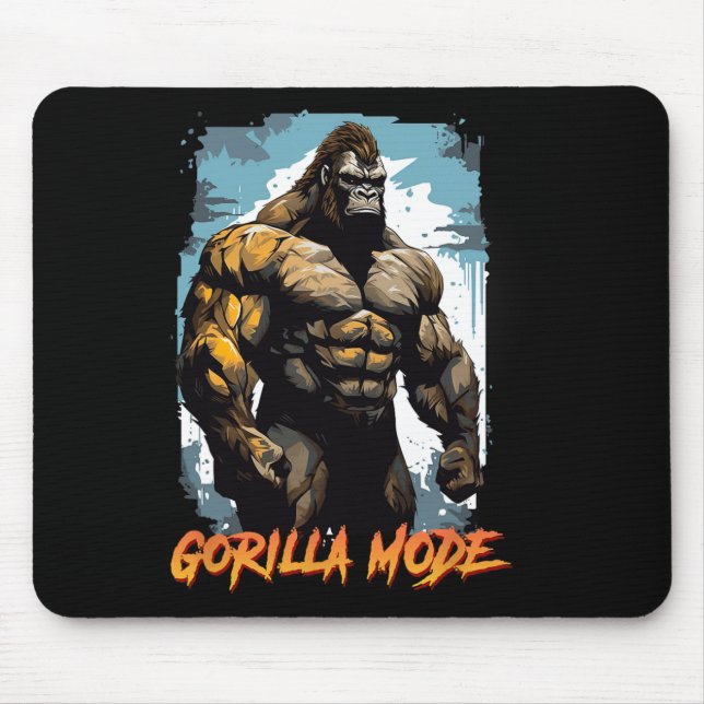 Gorilla Workout Tees Gorilla Mode Gym And Bodybuil Mouse Pad (Front)