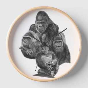 GorillaFamily Clock ゴリラ家族の時計　GorillaLife