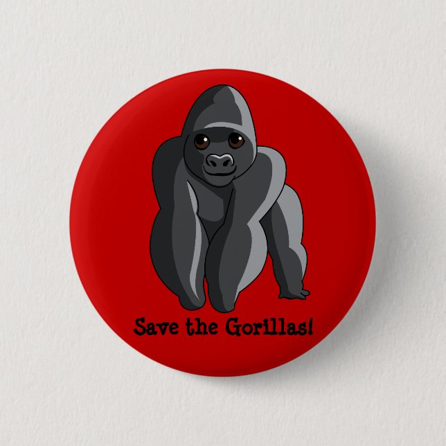 Gorillas 2 Inch Round Button (Front)