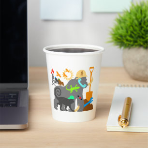 Gorillas at Work Paper Cups