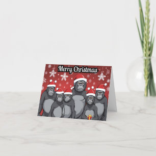 Gorillas Christmas Party Holiday Card