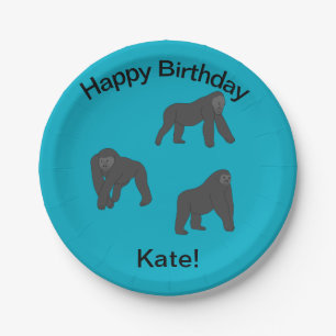 Gorillas Paper Plate
