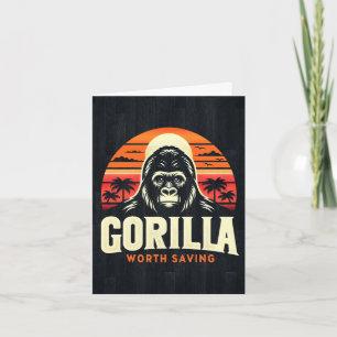 Gorillas Worth Saving World Wildlife Day Vintage Holiday Card
