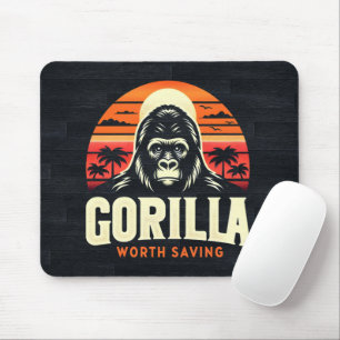 Gorillas Worth Saving World Wildlife Day Vintage Mouse Pad