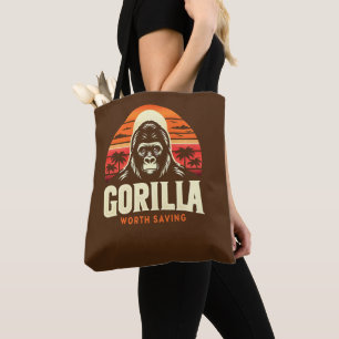 Gorillas Worth Saving World Wildlife Day Vintage Tote Bag