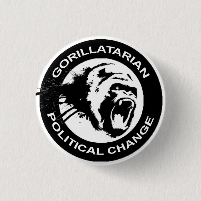 Gorillatarian Round Button (Front)