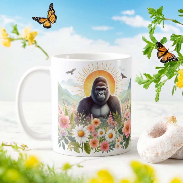 Gorille d'aquarelle de printemps - Kid Mug (Créateur téléchargé)