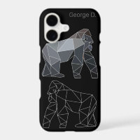 Gorille Géométrique Animal Polygonal Avec Étiquett