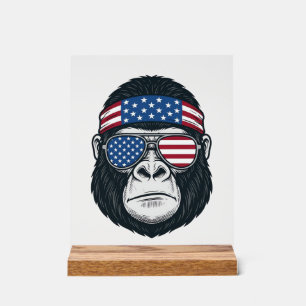 Gorille Patriotique Gravure Vintage Vector de Visa