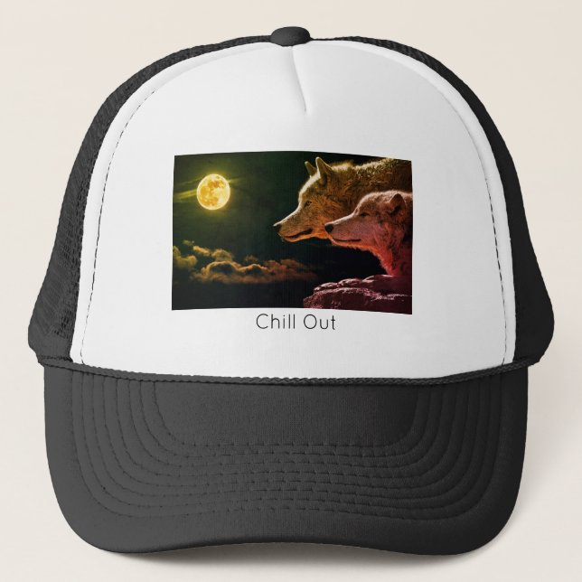 Gorra De Camionero Wolf Life Style  trending produ Trucker Hat (Front)