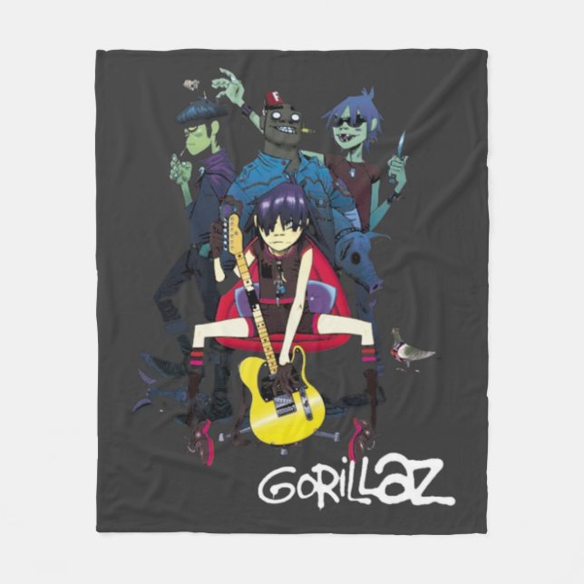Gorrillaz T-Shirt Fleece Blanket (Front)