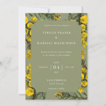 Gorse Botanical Pattern Invitation