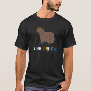 Gort Drippin  Capybara Pulls Up Drip Meme T-Shirt