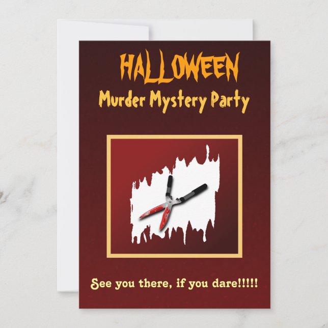 Gory Halloween Meurtre Mystère Fête Invitation (Devant)