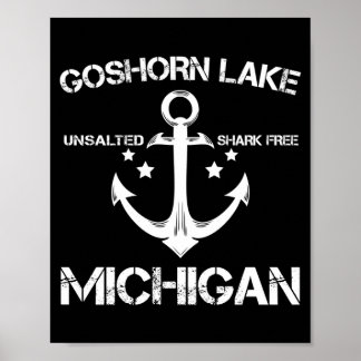 Goshorn lake michigan funny fishing camping summer poster