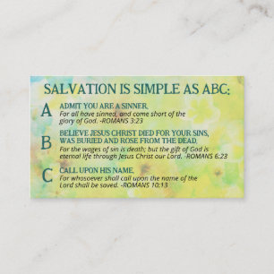Gospel ABC Salvation Christian Evangelism KJV Business Card